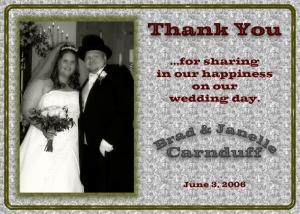 Thank You Card - Brad and Janelle